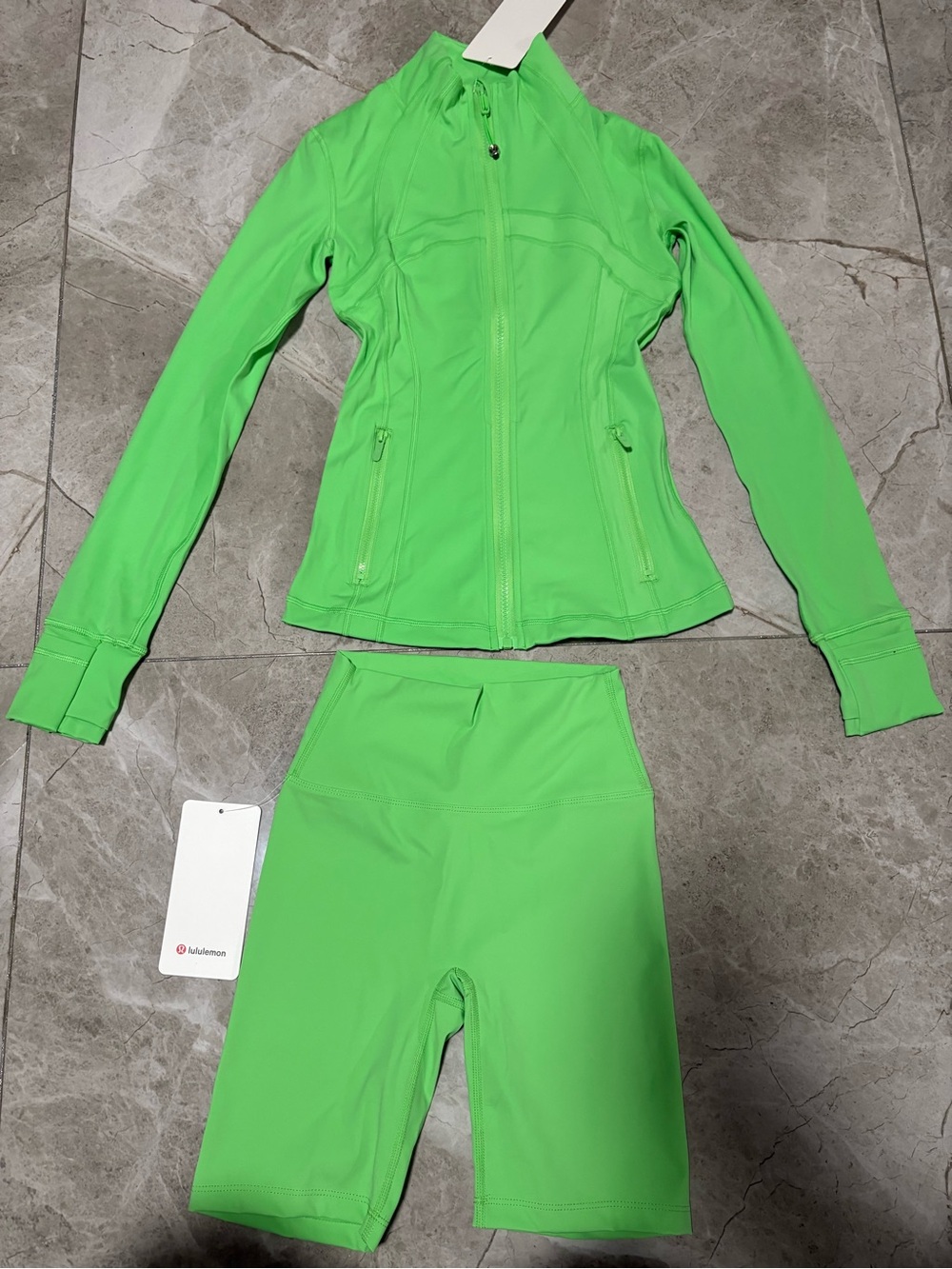 lululemon Bright Neon Green Zip-Up Jacket